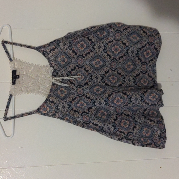 Large floral Bohemian tank top in blue,pink and red by lily Morgan - Picture 1 of 10